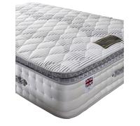 Somnior 6000 Gold 33cm Pocket Sprung Memory Foam Pillow Top Mattress Cool Blue in White | Size: Double Somnior White Double