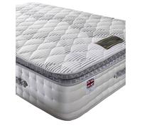 Somnior 6000 Gold 33cm Pocket Sprung Memory Foam Pillow Top Mattress Cool Blue in White | Size: Double