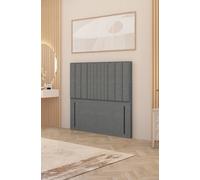 Somnior Alexas 54" Floor Standing Headboard Linen Fabric in Mid Grey | Size: Double