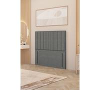 Somnior Alexas 54" Floor Standing Headboard Linen Fabric in Mid Grey | Size: Small Double Somnior Mid Grey Small Double