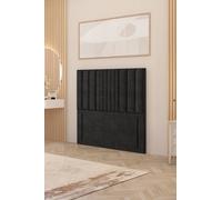 Somnior Alexas 54" Floor Standing Headboard Plush Velvet In Black Black