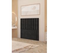 Somnior Alexas 54" Floor Standing Headboard Plush Velvet in Black | Size: Single Somnior Black Single