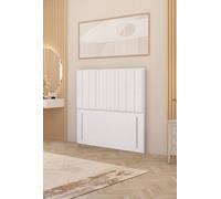 Somnior Alexas 54" Floor Standing Headboard Plush Velvet in White | Size: Super King