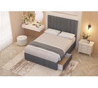 Somnior Alexas Plush Velvet 2 Drawer Divan Bed Set with Midnight Pocket Sprung Mattress & Headboard in Silver | Size: Small Single Somnior Silver Small Single