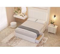 Somnior Alexas Plush Velvet Midnight Pocket Sprung Divan Storage Bed With 4 Drawers & Headboard In White White