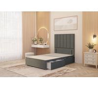 Somnior Austin 2 Drawer Divan Bed Base & 54" Floor Standing Headboard Linen in Mid Grey | Size: Single Somnior Mid Grey Single