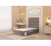 Somnior Austin 4 Drawer Divan Bed Base & 54" Floor Standing Headboard Tweed in Brown | Size: Super King Somnior Brown Super King