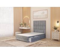 Somnior Austin 4 Drawer Divan Bed Base And 54" Floor Standing Headboard Tweed In Grey Grey