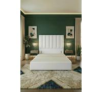 Somnior Austin Divan Bed Base And 54" Floor Standing Headboard Plush Velvet In White White