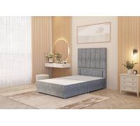 Somnior Austin Divan Bed Base And 54" Floor Standing Headboard Tweed Fabric In Grey Grey