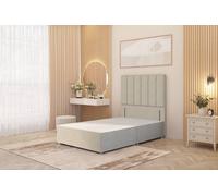Somnior Austin Divan Bed Base And 54" Floor Standing Headboard Tweed Fabric In Natural Natural