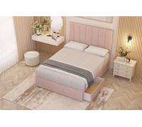 Somnior Austin Plush Velvet Midnight Pocket Sprung Divan Storage Bed With 4 Drawers & Headboard In Pink Pink
