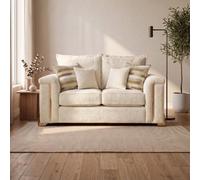 Somnior Beds Deco Arch 2 Seater Sofa Cream Sherpa Columbus Fabric, Made In The Uk