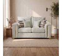 Somnior Beds Deco Arch 2 Seater Sofa Ice Sherpa Columbus Fabric, Made In The Uk