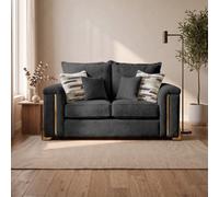 Somnior Beds Deco Arch 2 Seater Sofa Pewter Sherpa Columbus Fabric, Made In The Uk