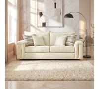 Somnior Beds Deco Arch 3 Seater Sofa Cream Sherpa Columbus Fabric, Made In The Uk
