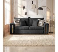 Somnior Beds Deco Arch 3 Seater Sofa Pewter Sherpa Columbus Fabric, Made In The Uk
