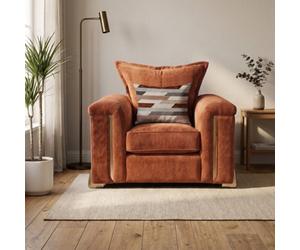 Somnior Beds Deco Arch Armchair Apricot Sherpa Columbus Fabric, Made In The Uk