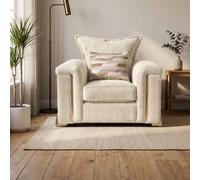 Somnior Beds Deco Arch Armchair Cream Sherpa Columbus Fabric, Made In The Uk