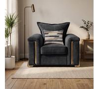 Somnior Beds Deco Arch Armchair Pewter Sherpa Columbus Fabric, Made In The Uk