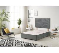 Somnior Beds Platinum Divan Bed Base With 30" Headboard - Plush Velvet, Charcoal, 5Ft King