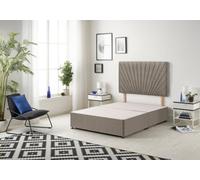 Somnior Beds Platinum Divan Bed Base With 30" Headboard - Tweed Fabric, Coffee, 5Ft King