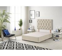 Somnior Beds Premier 6Ft Super King Divan Bed Base With 30" Tufted Headboard - Tweed Fabric,