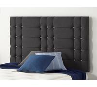 Somnior Beds Somnior 3Ft Bliss Single 32 Inches Plush Black Headboard With Wooden Struts