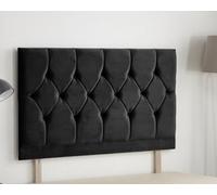 Somnior Beds Somnior 3Ft Ziggy Single 32 Inches Plush Black Headboard With Wooden Struts