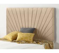 Somnior Beds Somnior 4Ft6 Platinum Double 32 Inches Plush Beige Headboard With Wooden Struts