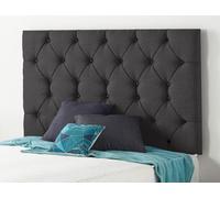Somnior Beds Somnior 4Ft6 Premier Double 32 Inches Plush Black Headboard With Wooden Struts