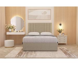 Somnior Beds Somnior Alexas Divan Bed Set With Midnight Pocket Sprung Mattress And Headboard Beige Linen