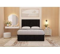 Somnior Beds Somnior Alexas Divan Bed Set With Midnight Pocket Sprung Mattress And Headboard Black Plush