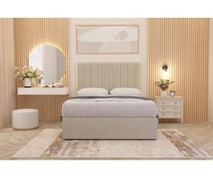 Somnior Beds Somnior Alexas Divan Bed Set With Midnight Pocket Sprung Mattress And Headboard Natural Tweed