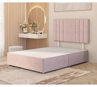 Somnior Beds Somnior Alexas Plush Velvet 2Ft6 Small Single Divan Bed Base With Upholstered Headboard Pink