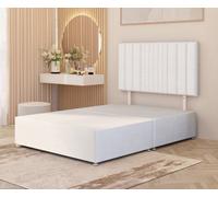 Somnior Beds Somnior Alexas Plush Velvet 3Ft Single Divan Bed Base With Upholstered Headboard White
