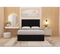 Somnior Beds Somnior Austin Divan Bed Set With Midnight Pocket Sprung Mattress And Headboard Black Plush