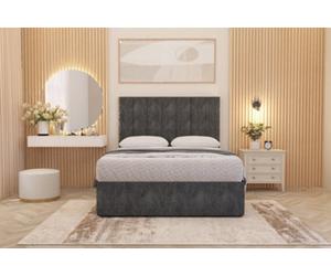 Somnior Beds Somnior Austin Divan Bed Set With Midnight Pocket Sprung Mattress And Headboard Charcoal Tweed