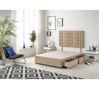 Somnior Beds Somnior Bliss Plush Beige Divan Bed Base With 2 Drawers And Headboard - King