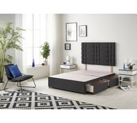 Somnior Beds Somnior Bliss Plush Black Divan Bed Base With 2 Drawers And Headboard - Double