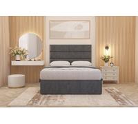 Somnior Beds Somnior Chambery Charcoal Plush Hybrid Pocket Sprung Orthopaedic Divan Bed Set With Upholstered Headboard