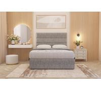 Somnior Beds Somnior Chambery Grey Tweed Hybrid Pocket Sprung Orthopaedic Divan Bed Set With Upholstered Headboard