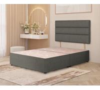 Somnior Beds Somnior Chambery Linen Fabric 4Ft Small Double Divan Bed Base With Upholstered Headboard Silver