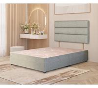 Somnior Beds Somnior Chambery Linen Fabric 4Ft Small Double Divan Bed Base With Upholstered Headboard Sage