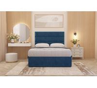 Somnior Beds Somnior Chambery Navy Plush Hybrid Pocket Sprung Orthopaedic Divan Bed Set With Upholstered Headboard