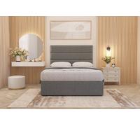 Somnior Beds Somnior Chambery Silver Linen Hybrid Pocket Sprung Orthopaedic Divan Bed Set With Upholstered Headboard