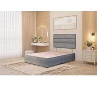 Somnior Beds Somnior Chambery Tweed Fabric 4Ft6 Double Divan Bed Base With Upholstered Headboard Grey