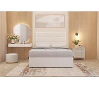 Somnior Beds Somnior Chambery White Plush Hybrid Pocket Sprung Orthopaedic Divan Bed Set With Upholstered Headboard