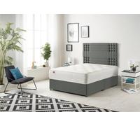 Somnior Beds Somnior Flexby Grey Linen 2Ft6 Memory Foam Divan Bed With Mattress & Headboard - Small Single