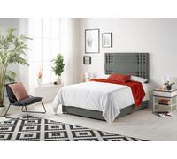Somnior Beds Somnior Flexby Linen Grey 4Ft Memory Foam Divan Bed With 4 Drawers, Mattress & Headboard - Small Double